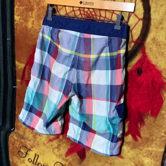 AMERICAN EAGLE OUTFITTERS-multicolored plaid drawstring high waist hybrid shorts - Picture 9 of 11